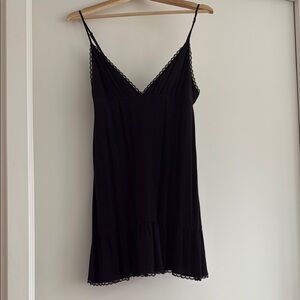 Sunday Best Aritzia slip dress—Elegant Black Lace Trim Slip Dress